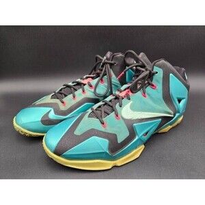 Nike Shoes Mens 13 LeBron X1 11 Flywire South Beach Turquoise Black 616175-330